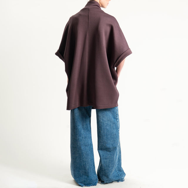 Vicolo-Giacca poncho in neoprene - moro