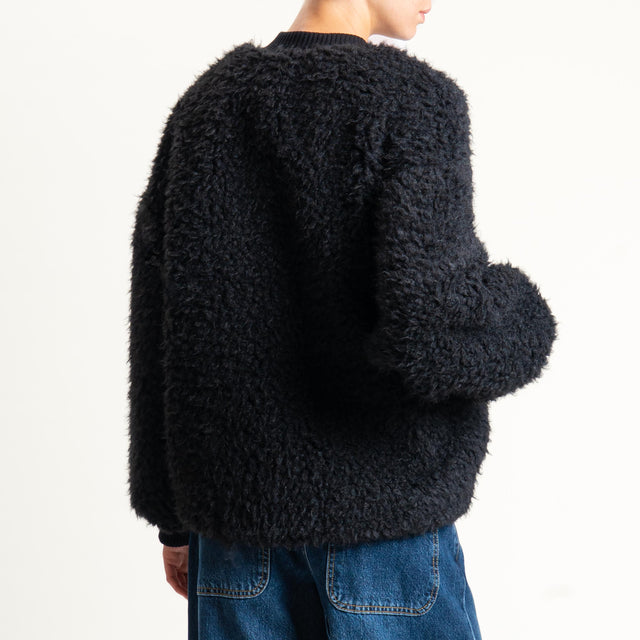 Vicolo- Bomber bouclè - Nero