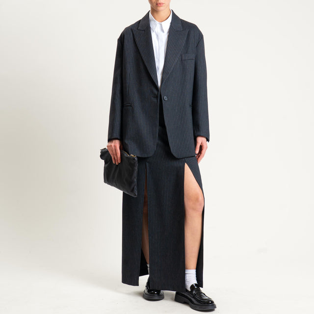 Vicolo-Giacca gessata oversize - nero
