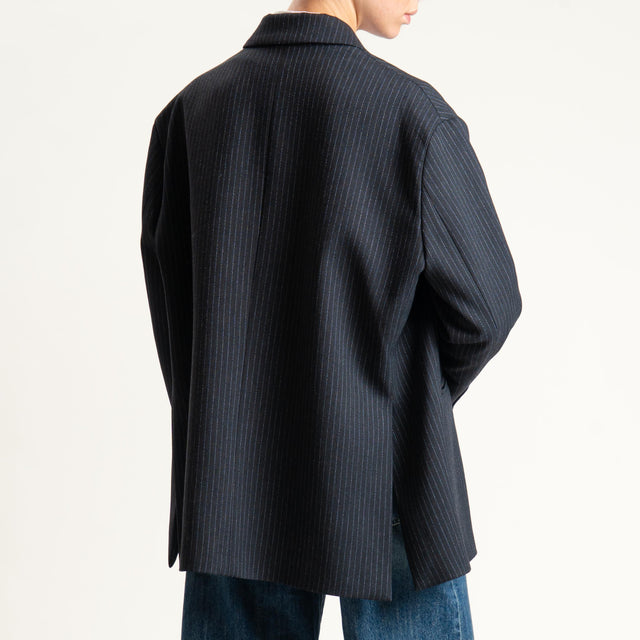 Vicolo-Giacca gessata oversize - nero