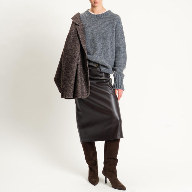 Vicolo-Gonna similpelle spacco dietro - moro