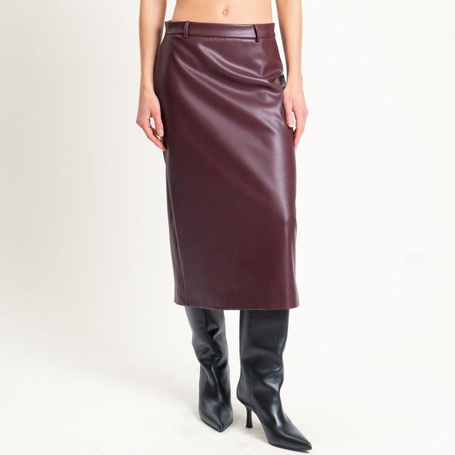 Vicolo-Gonna similpelle spacco dietro - Bordeaux