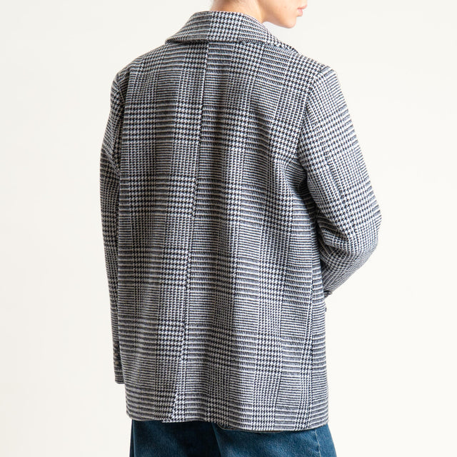Vicolo-Giacca check oversize - latte/nero