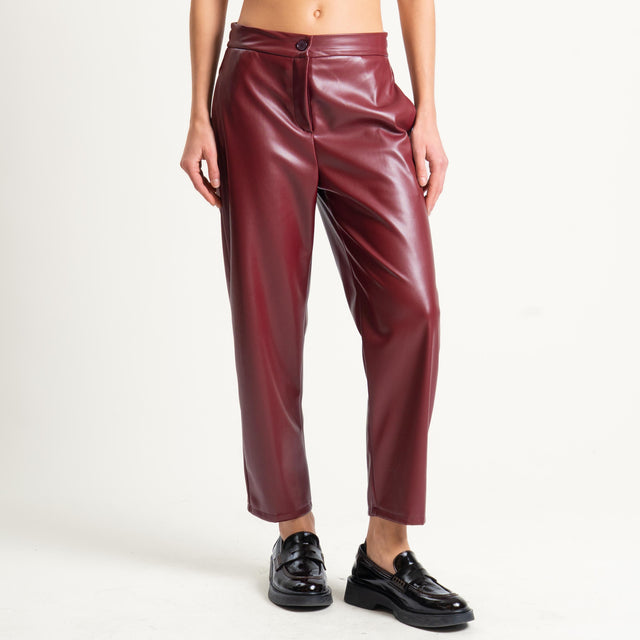 Vicolo-Pantalone similpelle elastico dietro - Bordeaux