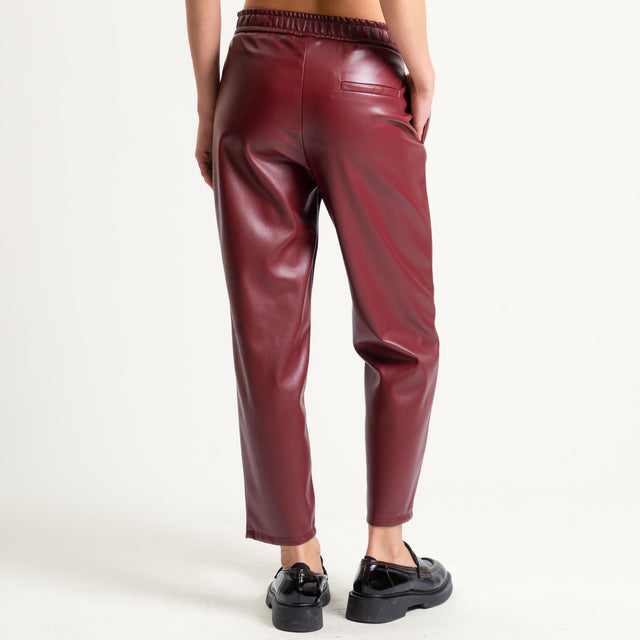 Vicolo-Pantalone similpelle elastico dietro - Bordeaux