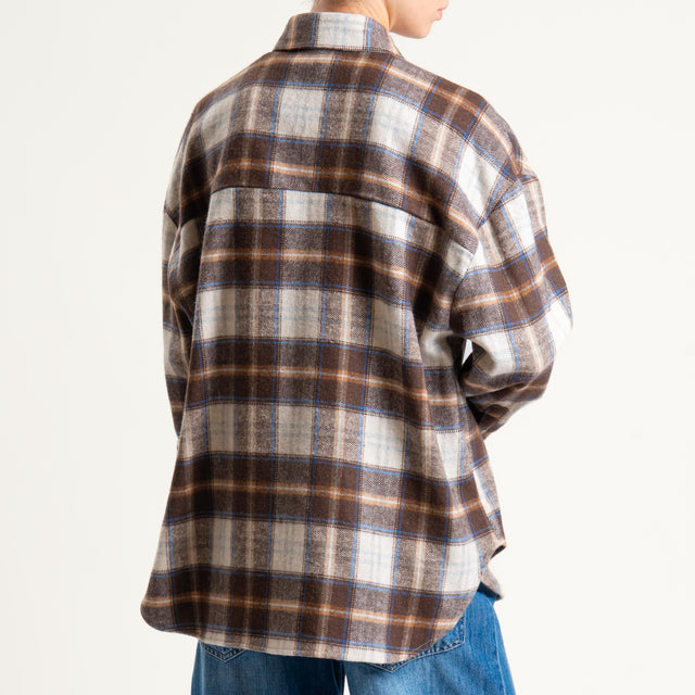 Vicolo-Camicia check flanella - burro/moro