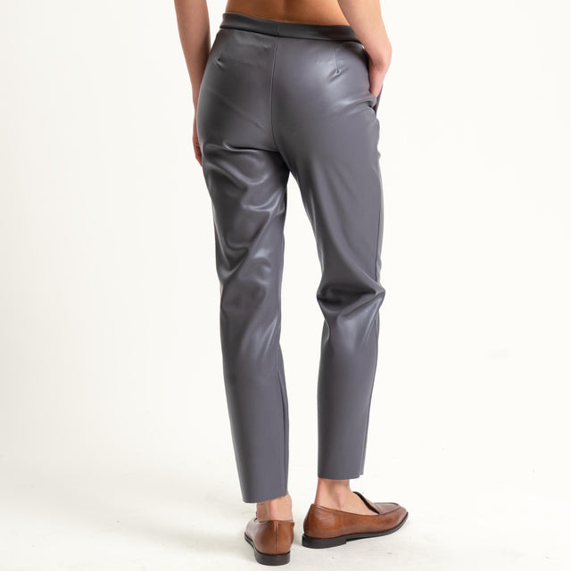 Vicolo-Pantalone similpelle slim fit - grigio