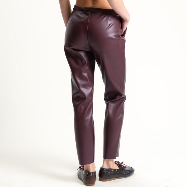 Vicolo-Pantalone similpelle slim fit - Bordeaux