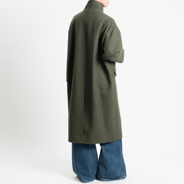 Vicolo-Cappotto doppio petto misto lana - militare