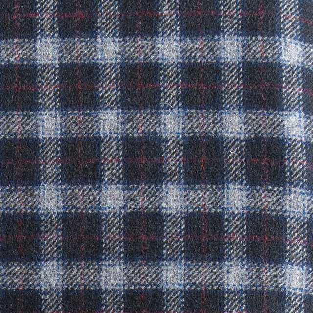 Vicolo-Giacca check misto lana con spille - grigio/blu