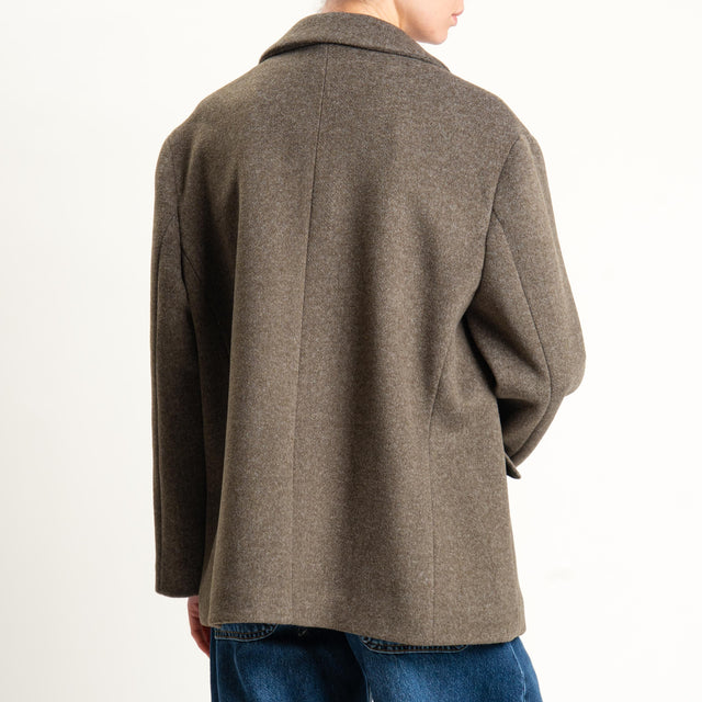 Vicolo-Giacca cappotto oversize con spille - militare