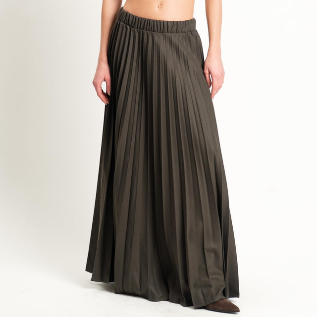 Vicolo-Gonna plissè elastico in vita - militare