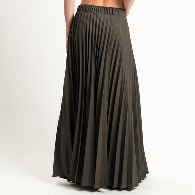 Vicolo-Gonna plissè elastico in vita - militare
