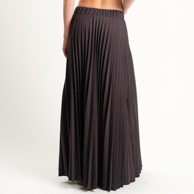 Vicolo-Gonna plissè elastico in vita - moro