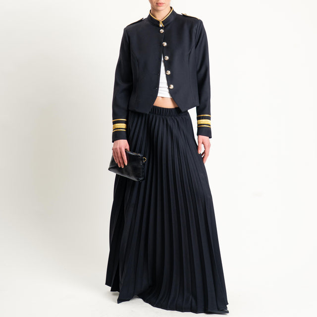 Vicolo-Gonna plissè elastico in vita - nero