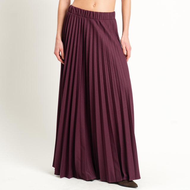 Vicolo-Gonna plissè elastico in vita - Bordeaux