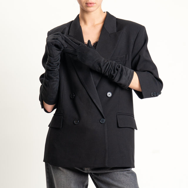 Vicolo-Giacca doppiopetto con guanti - nero