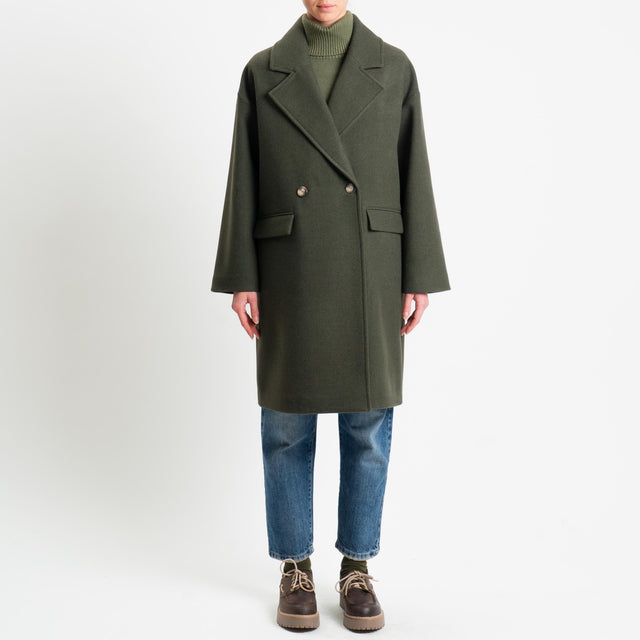 Vicolo-Cappotto misto lana egg fit - militare