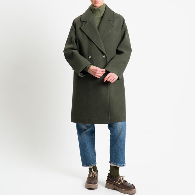 Vicolo-Cappotto misto lana egg fit - militare