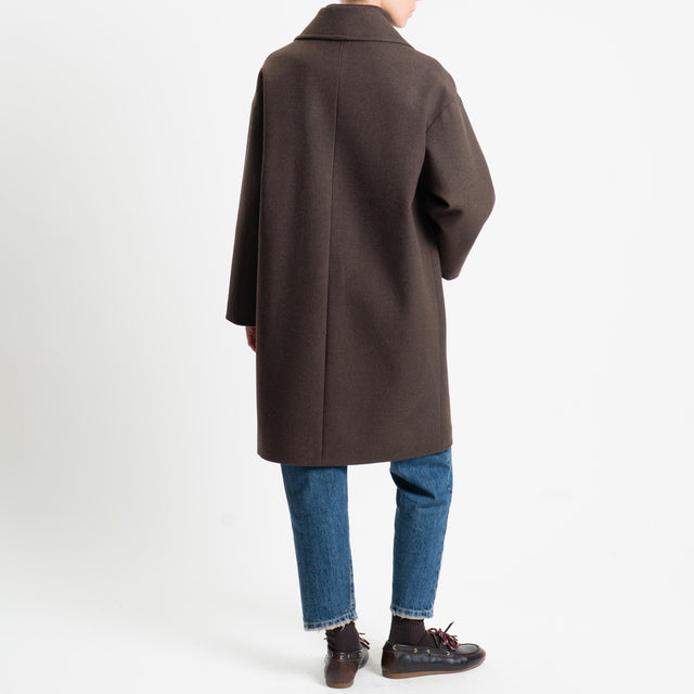 Vicolo-Cappotto misto lana egg fit - moro
