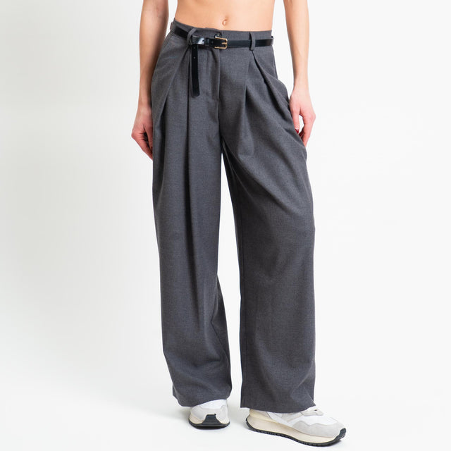 Vicolo-Pantalone pinces con cintura - antracite