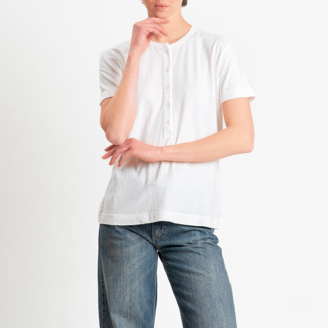 Vicolo-T-shirt chester mezza manica - panna