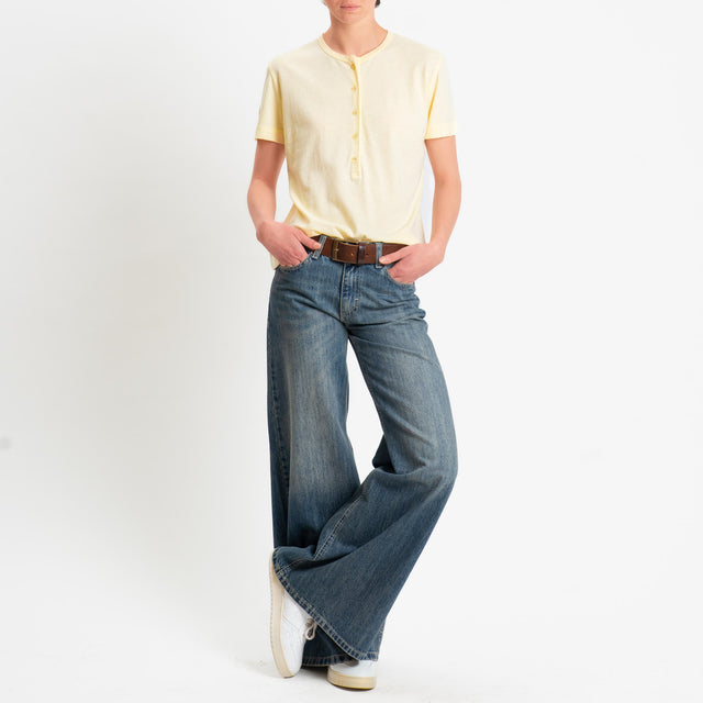 Vicolo-T-shirt chester mezza manica - yellow