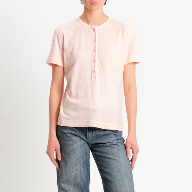 Vicolo-T-shirt chester mezza manica - pink