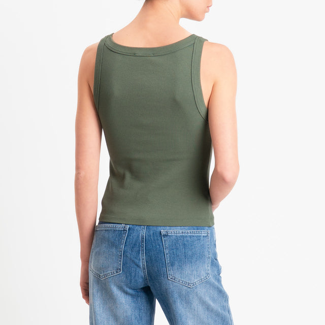 Vicolo-Top scollo v a costine - militare