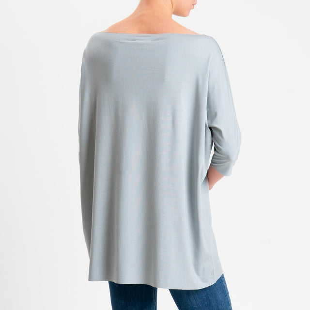 Vicolo-T-shirt over taglio vivo in jersey - grigio