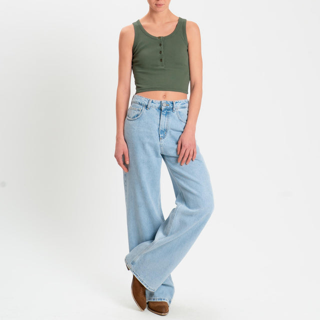 Vicolo-Canotta crop con bottoni - militare