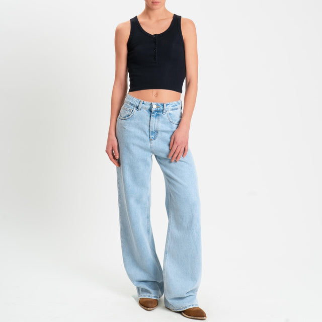 Vicolo-Canotta crop con bottoni - nero