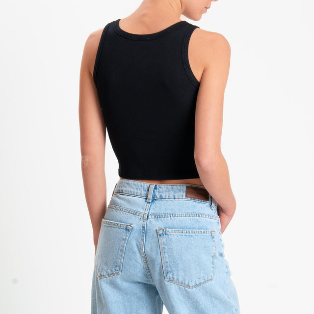 Vicolo-Canotta crop con bottoni - nero