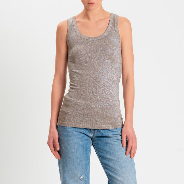 Vicolo-Top in lurex - orzo/argento