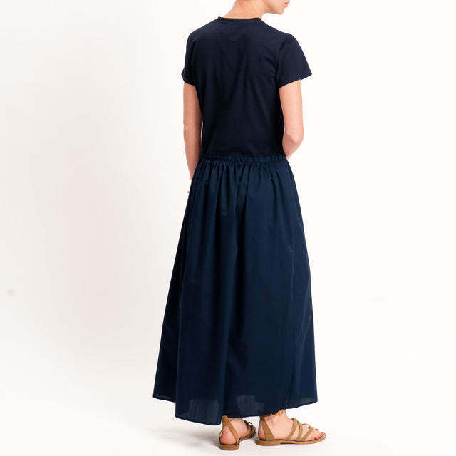 Vicolo-Abito doppio tessuto elastico in vita - blu