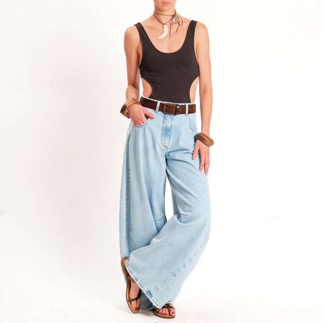 Vicolo-Body in jersey cut out - moro
