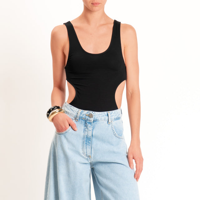 Vicolo-Body in jersey cut out - nero