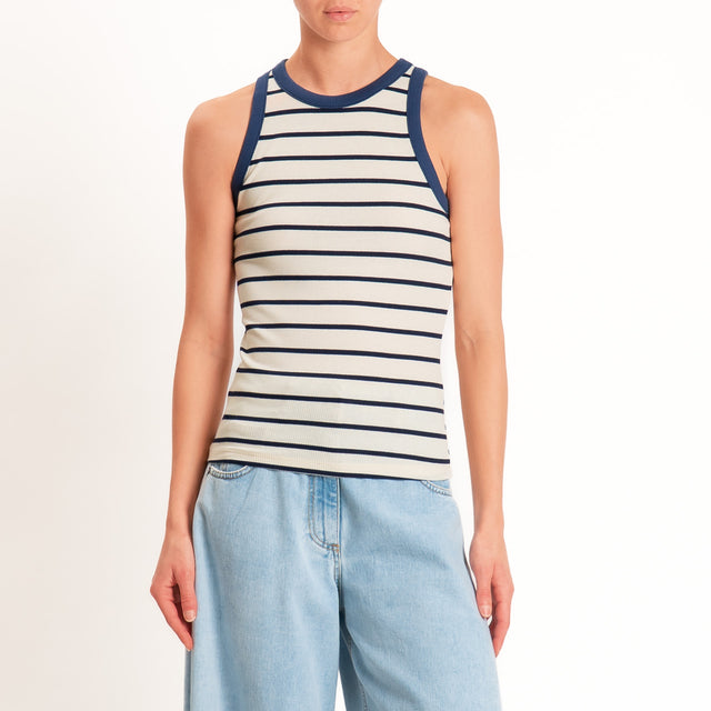Vicolo-Top a righe a costine - blu/oceano/burro