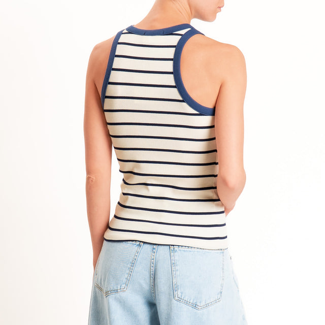 Vicolo-Top a righe a costine - blu/oceano/burro