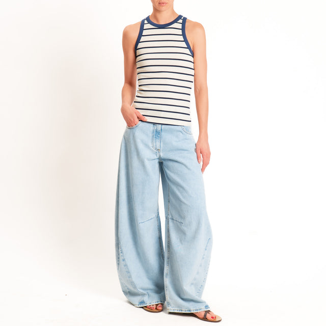 Vicolo-Top a righe a costine - blu/oceano/burro