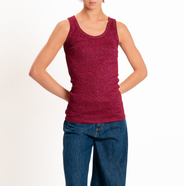 Vicolo-Top in lurex - porpora