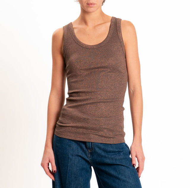 Vicolo-Top in lurex - tabacco
