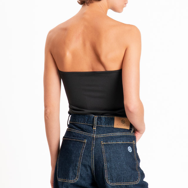 Vicolo-Body con nodo tessuto elasticizzato - nero