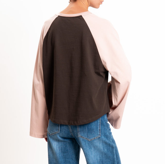 Vicolo-T-shirt bicolore - rosa/moro