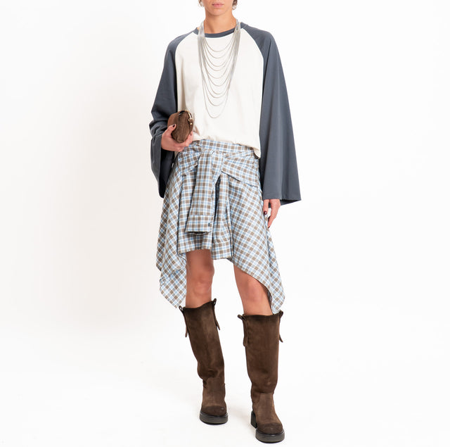 Vicolo-T-shirt bicolore - piombo/burro