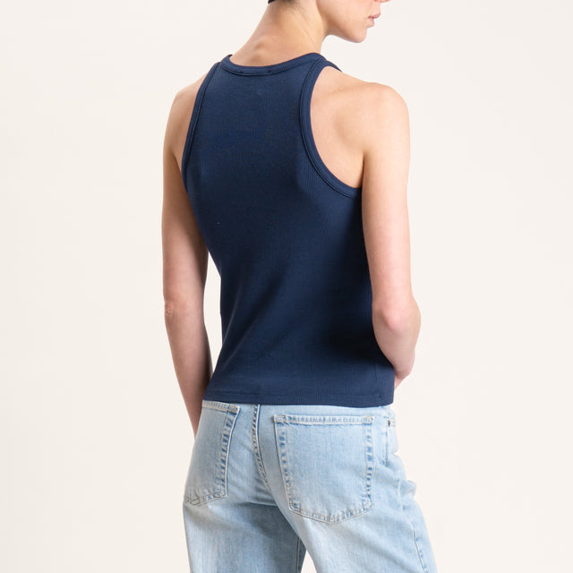 Vicolo-Top vogatore a costine - blu