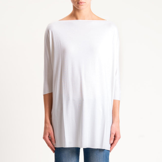 Vicolo-T-shirt over taglio vivo in jersey - latte