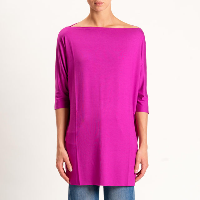 Vicolo-T-shirt over taglio vivo in jersey - ametista
