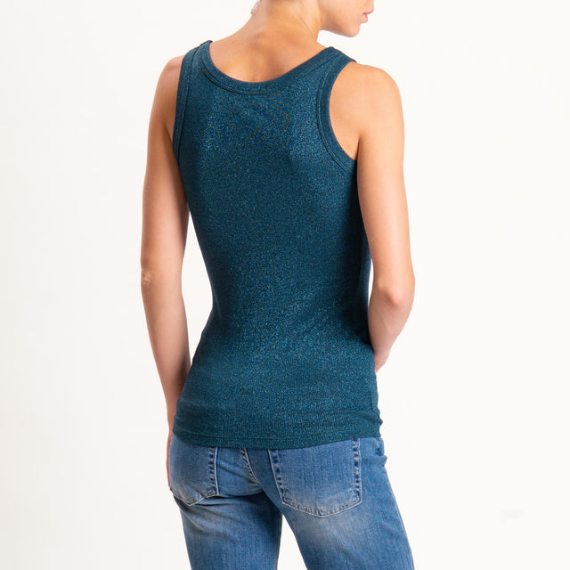 Vicolo-Top lurex - petrolio