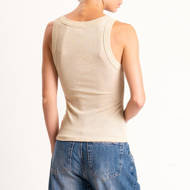 Vicolo-Top lurex scollo v - gold